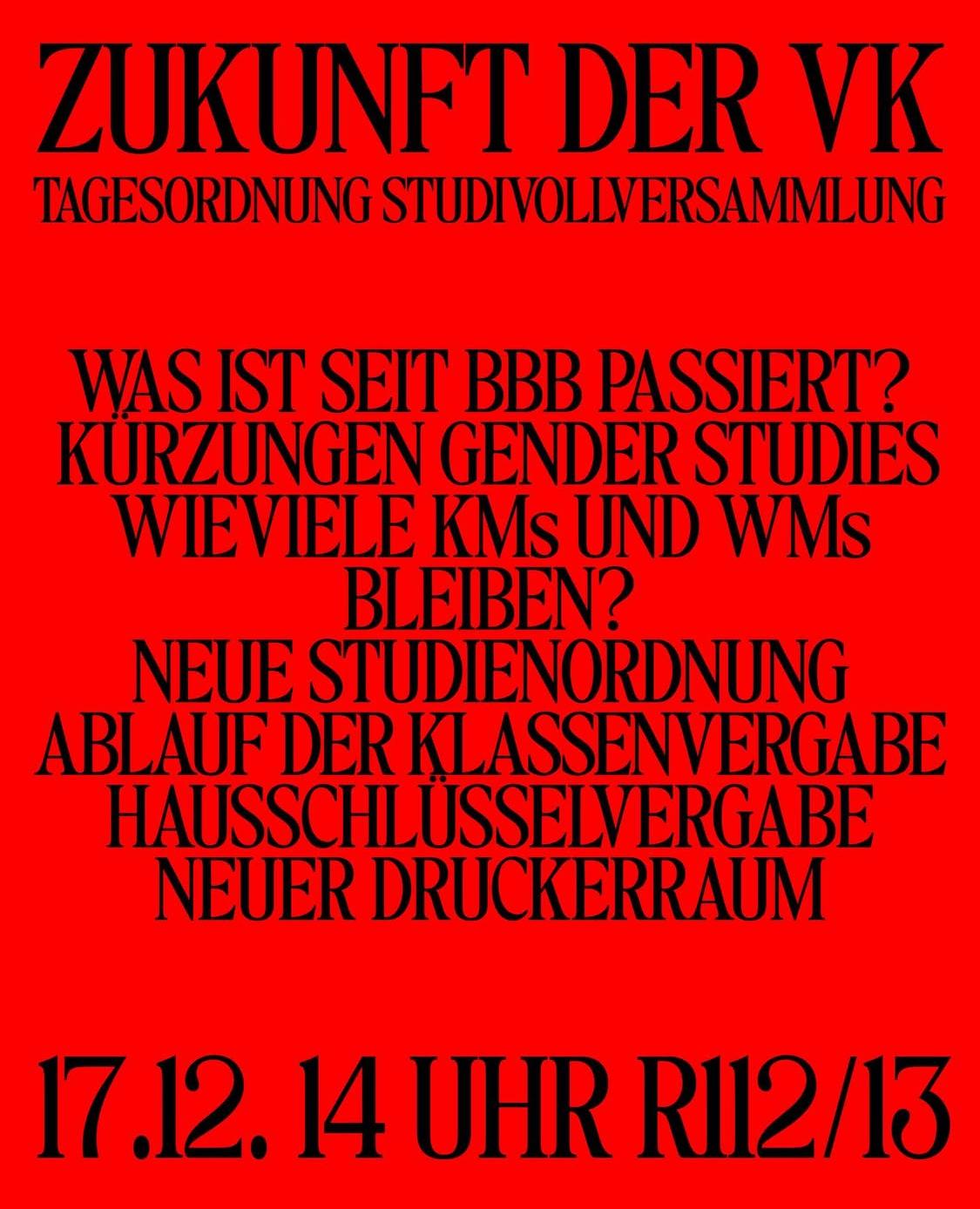 Tagesordnung der Vollversammlung